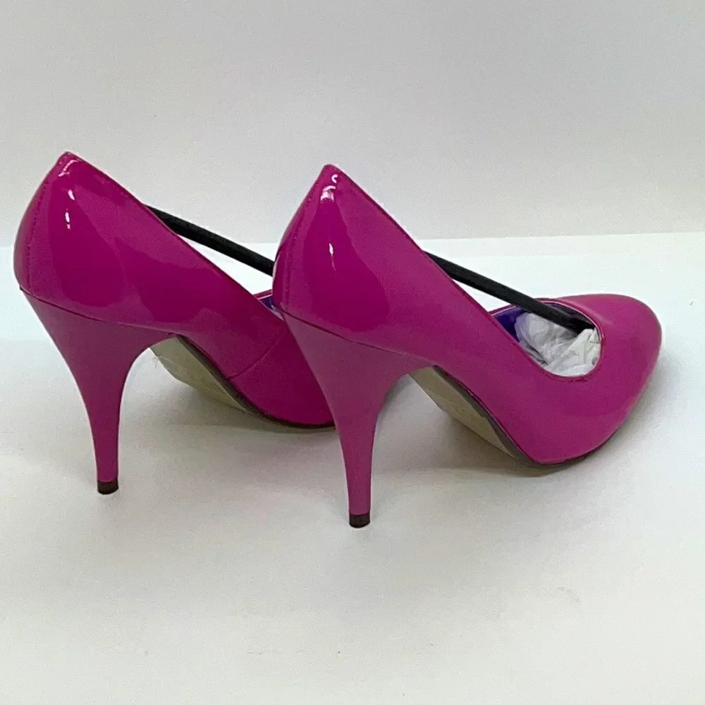 Sexy Round Toe Fushia High Heel Pumps. Size 8.
